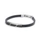 Preview: Armband aus Leder mit geschmiedetem Karbonelement - Stella Silver